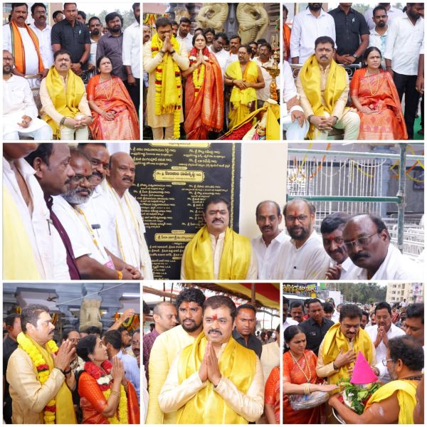 వైభవంగా శ్రీ నూకాంబిక అమ్మవారి ఆలయ పునఃప్రతిష్ట-పాల్గొన్న అనకాపల్లి ఎం.పీ డాక్టర్ సి.ఎం రమేష్