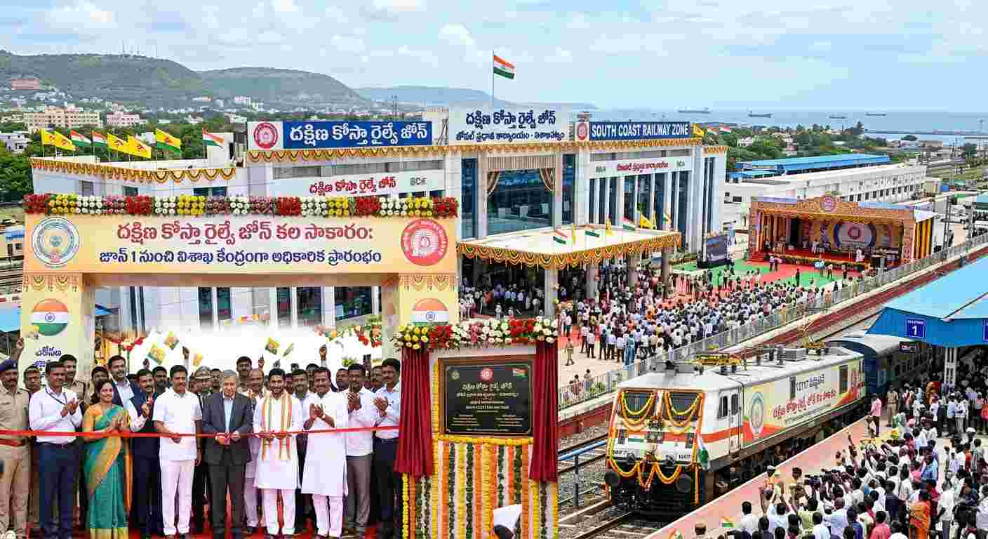 దక్షిణ కోస్తా రైల్వే జోన్‌ కల సాకారం: జూన్ 1 నుంచి విశాఖ కేంద్రంగా అధికారిక ప్రారంభం